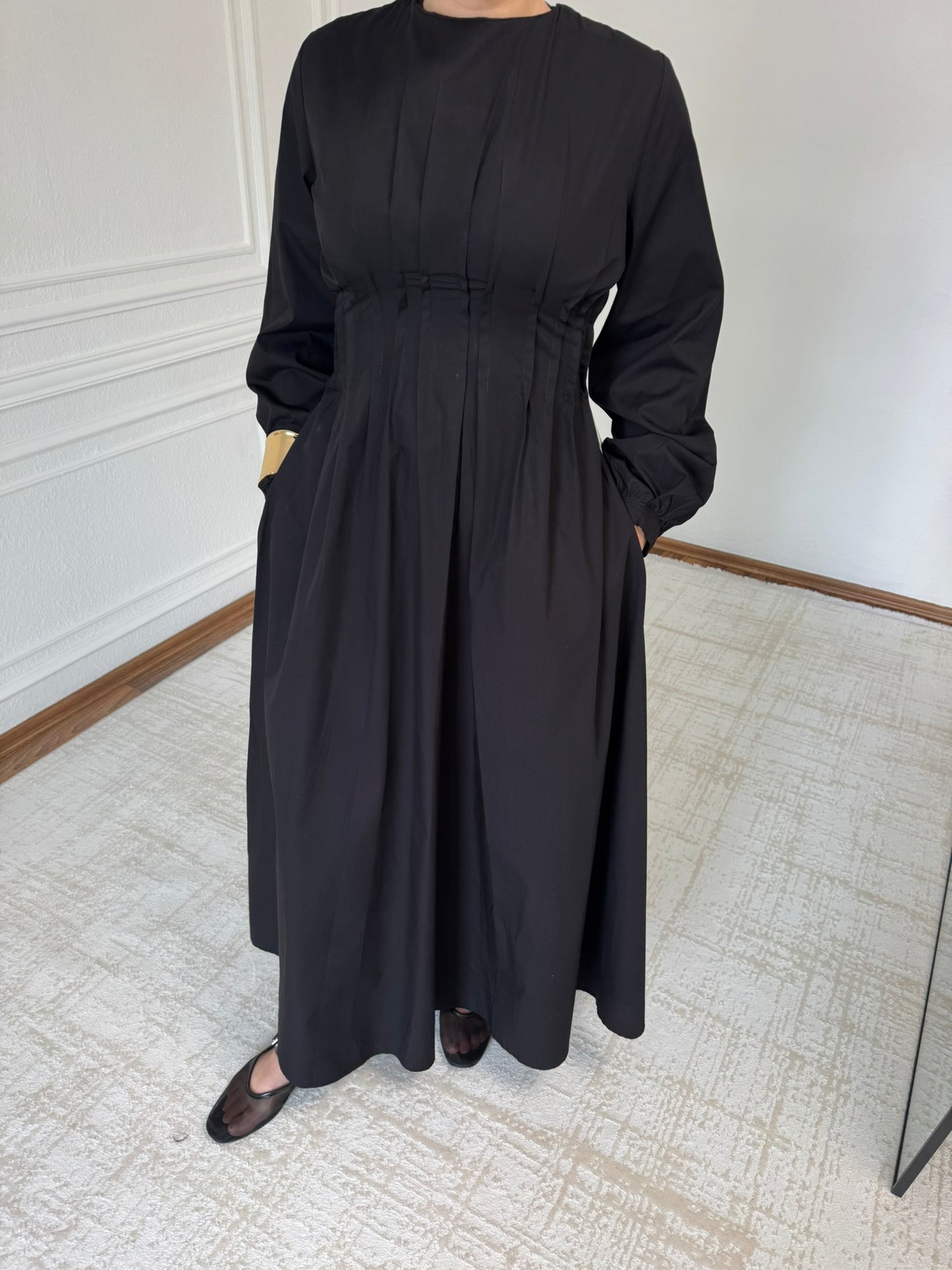 Ella Hemdkleid tailliert Schwarz