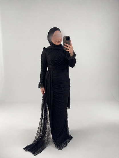 Selin Abendkleid Schwarz spitze