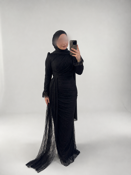 Selin Abendkleid Schwarz spitze