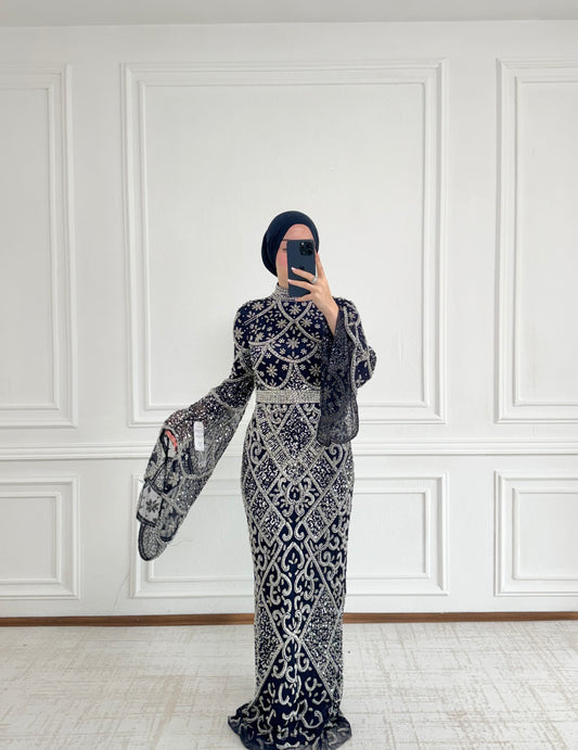 Aya – Premium Haute Couture Dress Marienblau