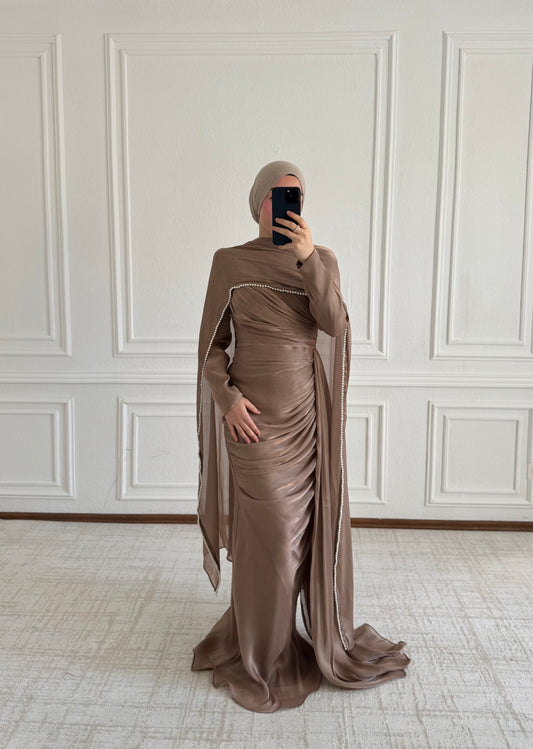 Sena-Dress mit abnehmbarer Schal