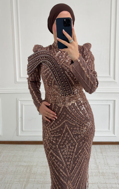 Hira Abendkleid Braun