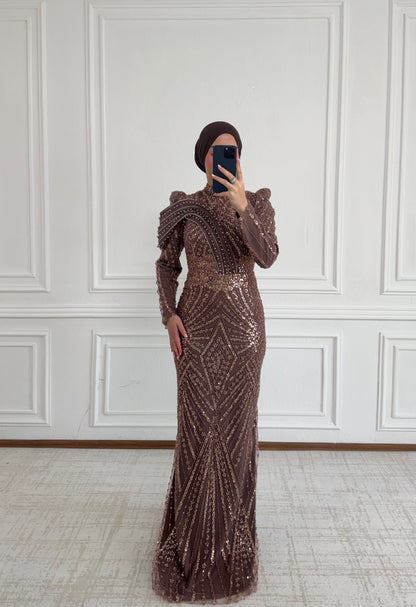 Hira Abendkleid Braun