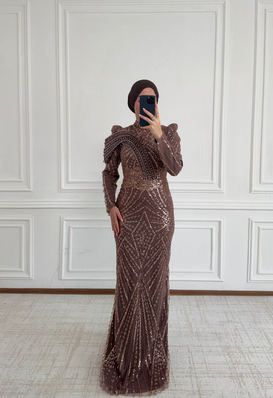 Hira Abendkleid Braun