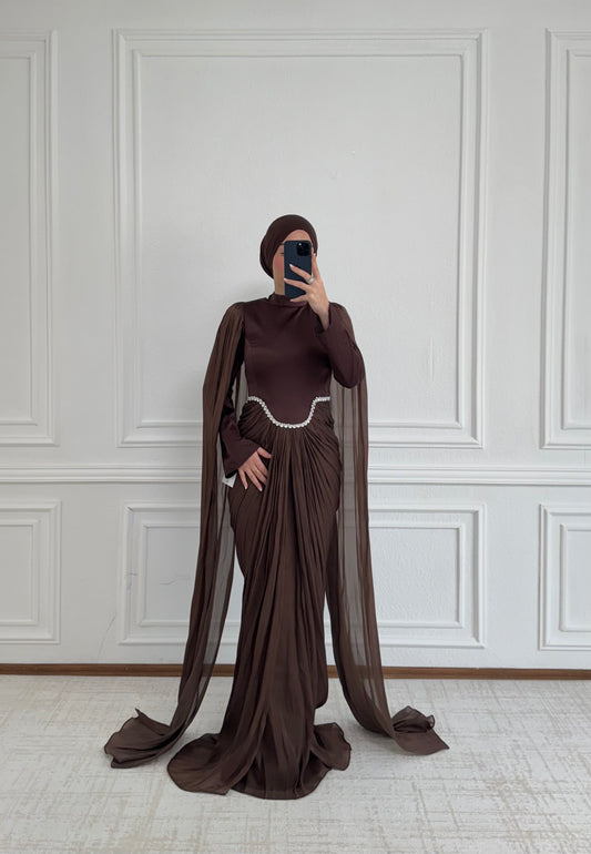 Yara Abendkleid Braun