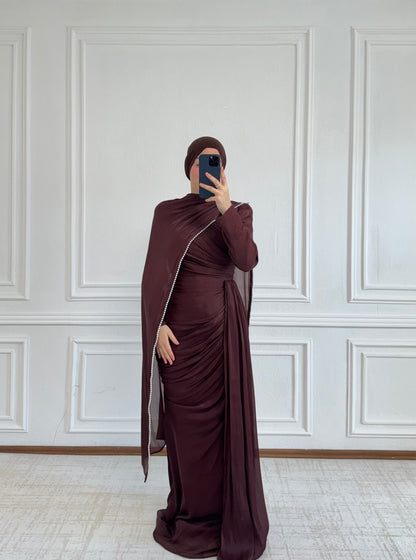 Sena-Dress mit abnehmbarer Schal