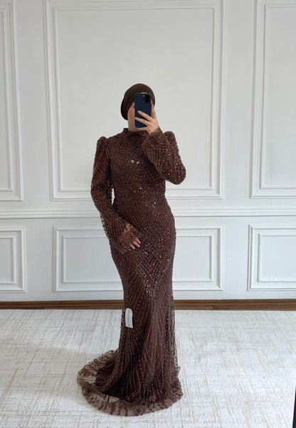 Soraya Abendkleid mit Perlen & Pailleten