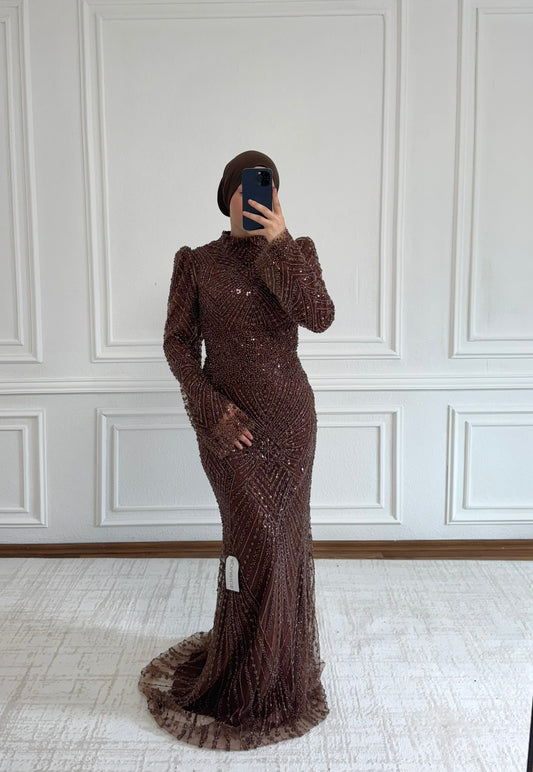 Soraya Abendkleid mit Perlen & Pailleten