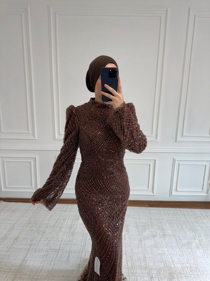 Soraya Abendkleid mit Perlen & Pailleten