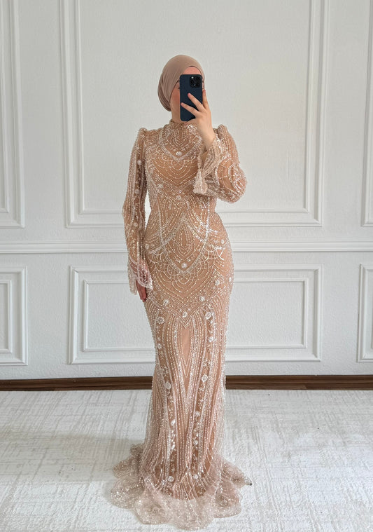 Lara Abendkleid Beige