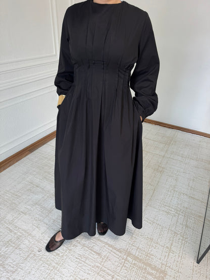 Ella Hemdkleid tailliert Schwarz