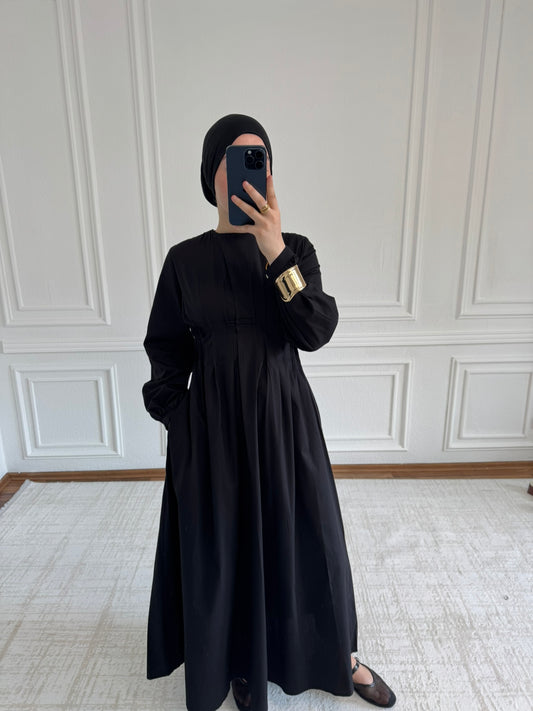 Ella Hemdkleid tailliert Schwarz